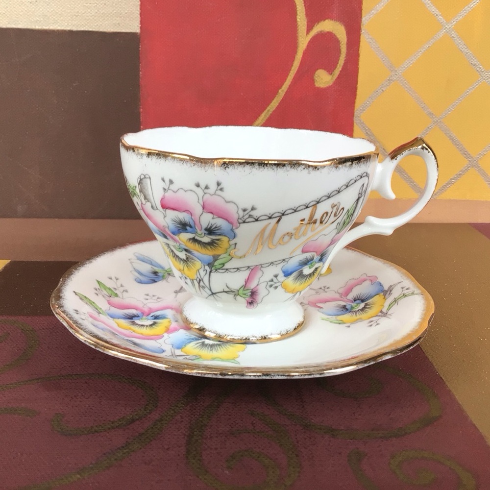 Queen Anne Mother Teacup And Saucer